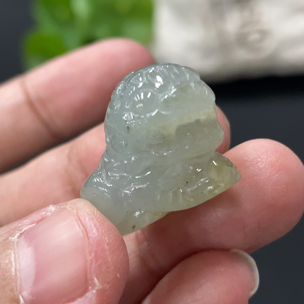 F34999770 Jadeite Stone Lion Pendant Total Weight Approx.9.25g