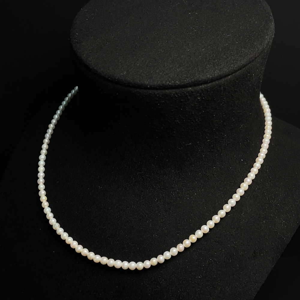 C24796547 Pearl bead necklace, non-gold setting, total weight approx. 7.58g, bead size ca. 3.6mm