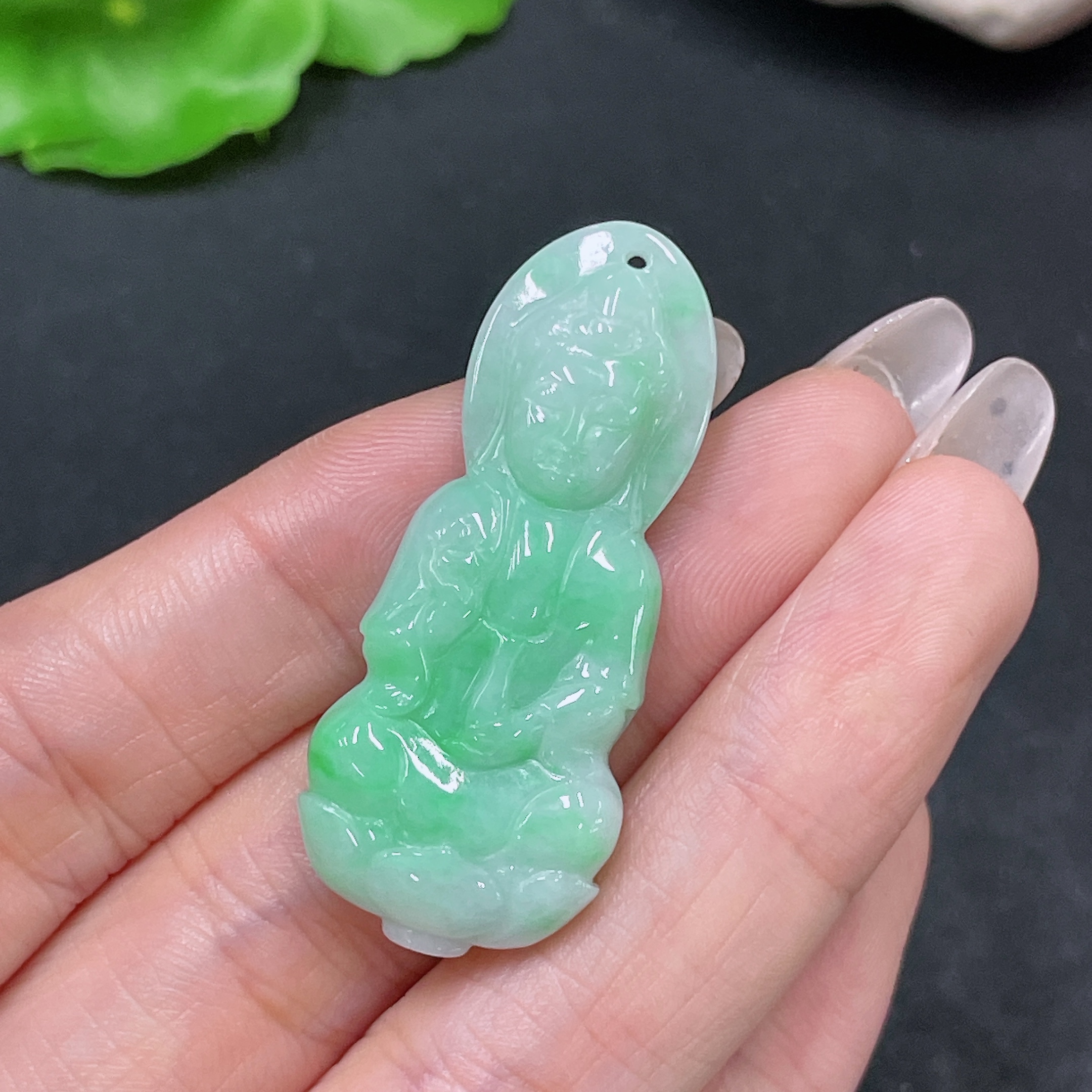 F35157818 Jadeite Pendant Guanyin Total Weight Approx. 8.55g