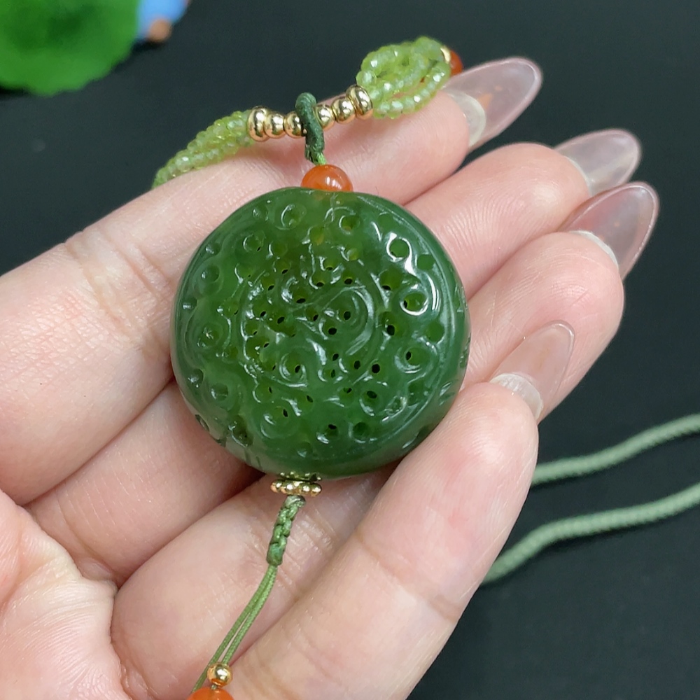 H26001667 Hetian Jade Pendant - Antique Style Piece