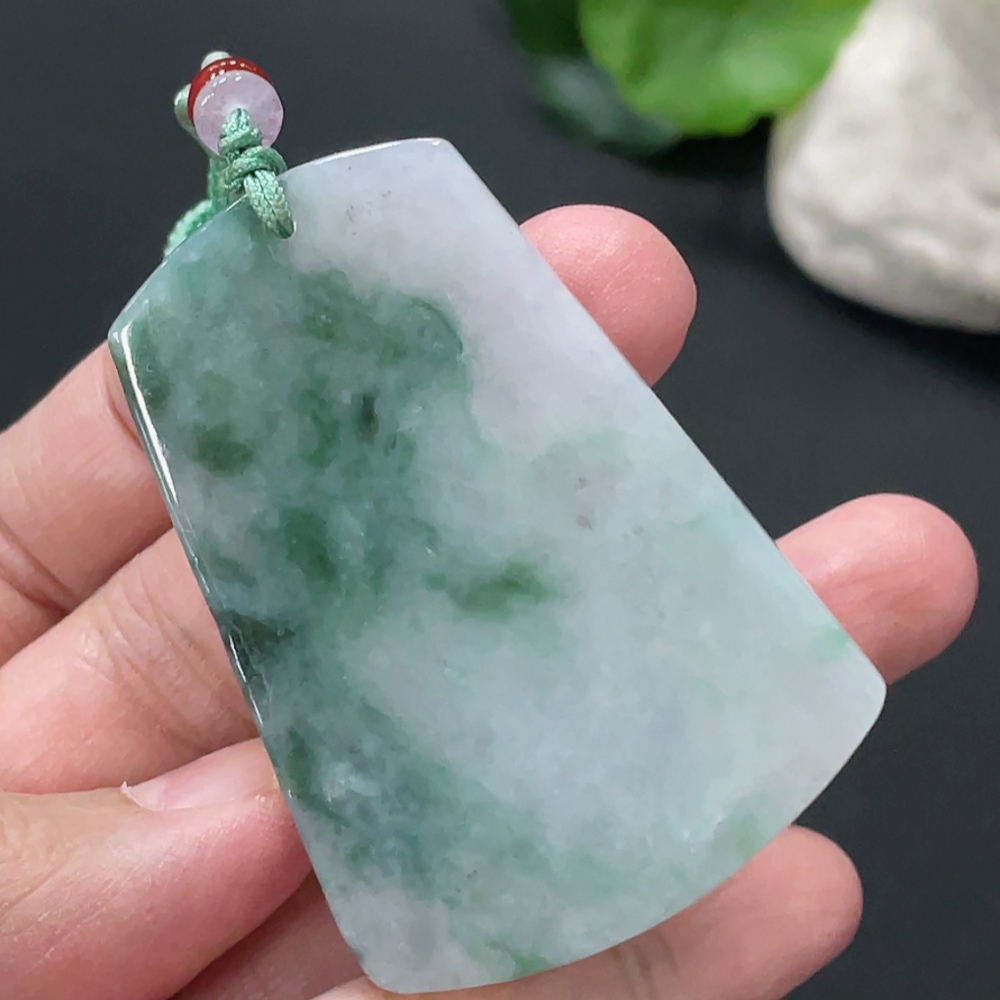 F34058554 Jadeite Plain Pendant Total weight about 22.8g with other mineral components non-A beads