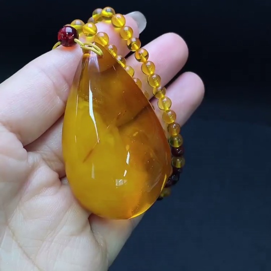C29339578 Amber Beeswax Pendant, Total Weight Approx. 23.81g