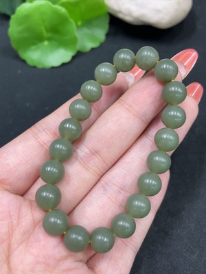 H35084535 Hetian Jade Bracelet Approx. 8.2mm Total Weight Approx. 18g