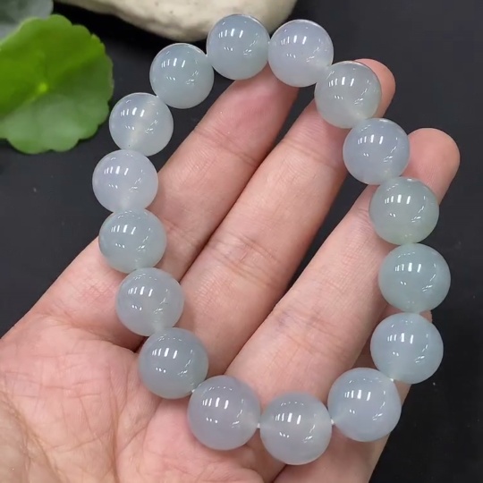 F27179521 Jadeite Beads Bracelet, Approx. 12.3mm, Total Weight Approx. 51.62g