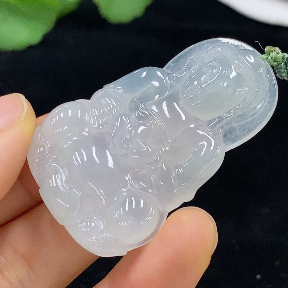 F33910482 Jadeite Guanyin Pendant Total weight approx. 18.15g (including rope weight)