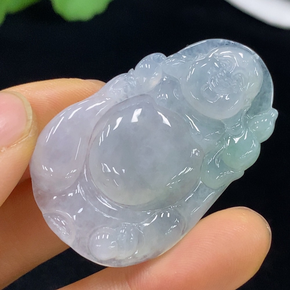 F35136603 Jadeite Maitreya Pendant, Total Weight Approx. 13.4g