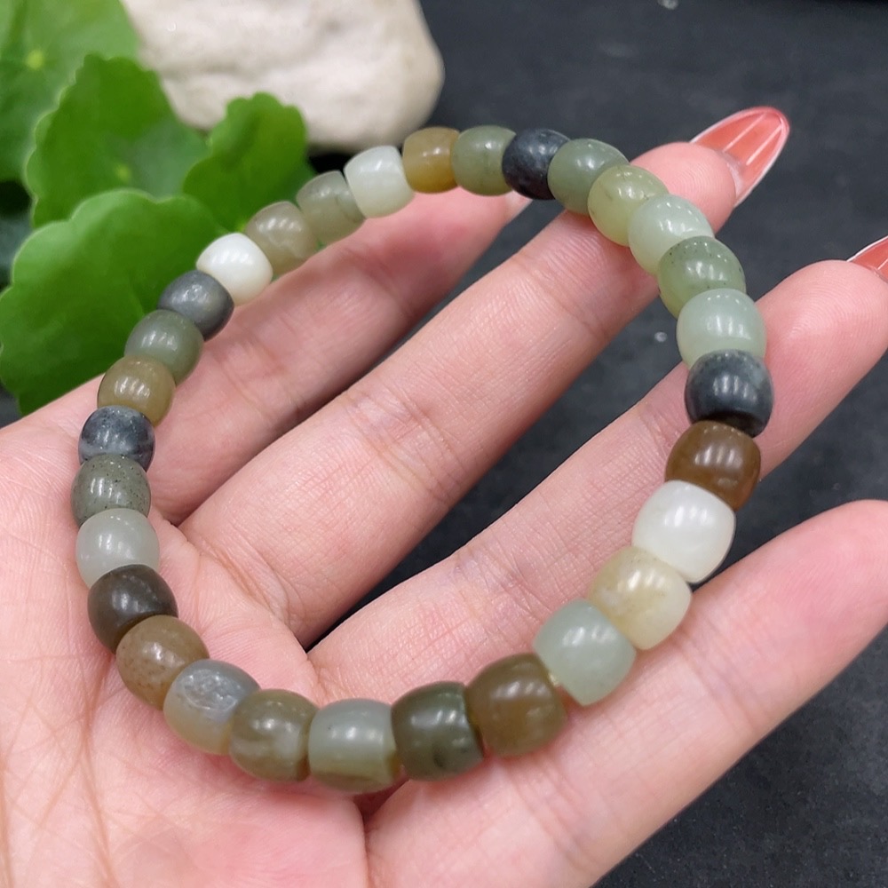 H34016029 Hetian Jade Bracelet, Approx. 7.6mm, Total Weight About 24g