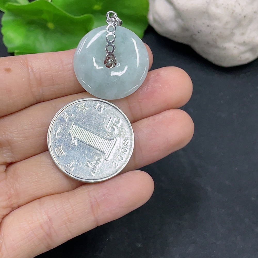 F31638428 JadeitePeace Button Pendant Non-Gold-Inlaid Total Weight Approx. 4.2g