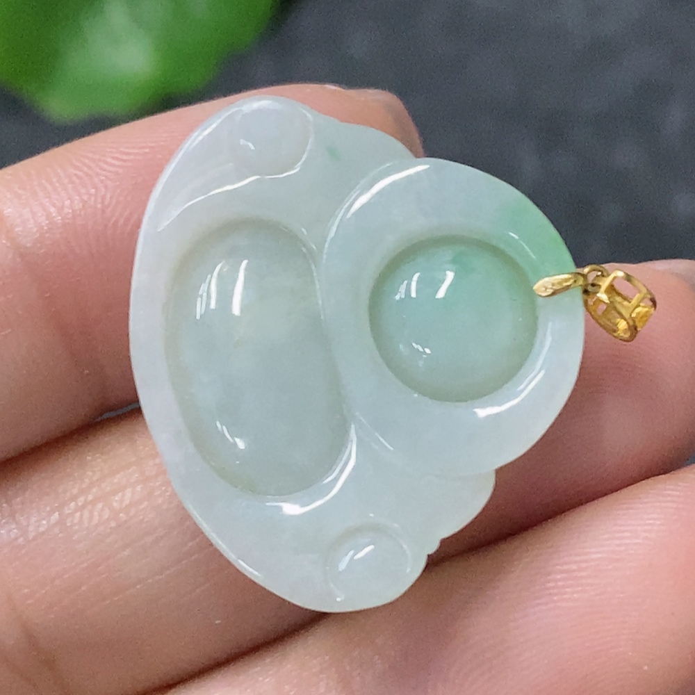 F34998416 Jadeite Pendant Buddha 18k Total Weight Approx. 5.1g