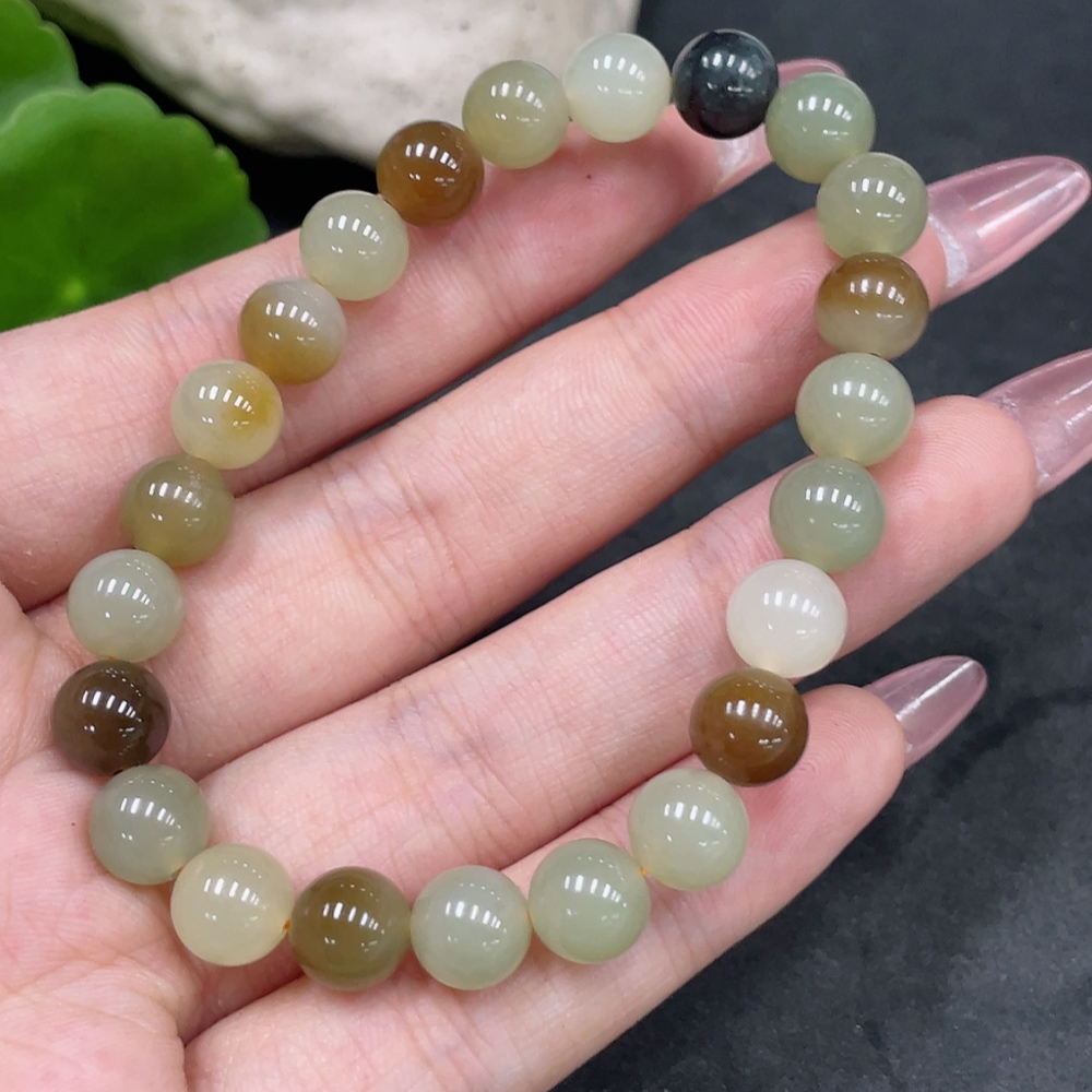 H33924445 Hetian Jade Bracelet Approx. 7.8mm Total Weight Approx. 18.1g