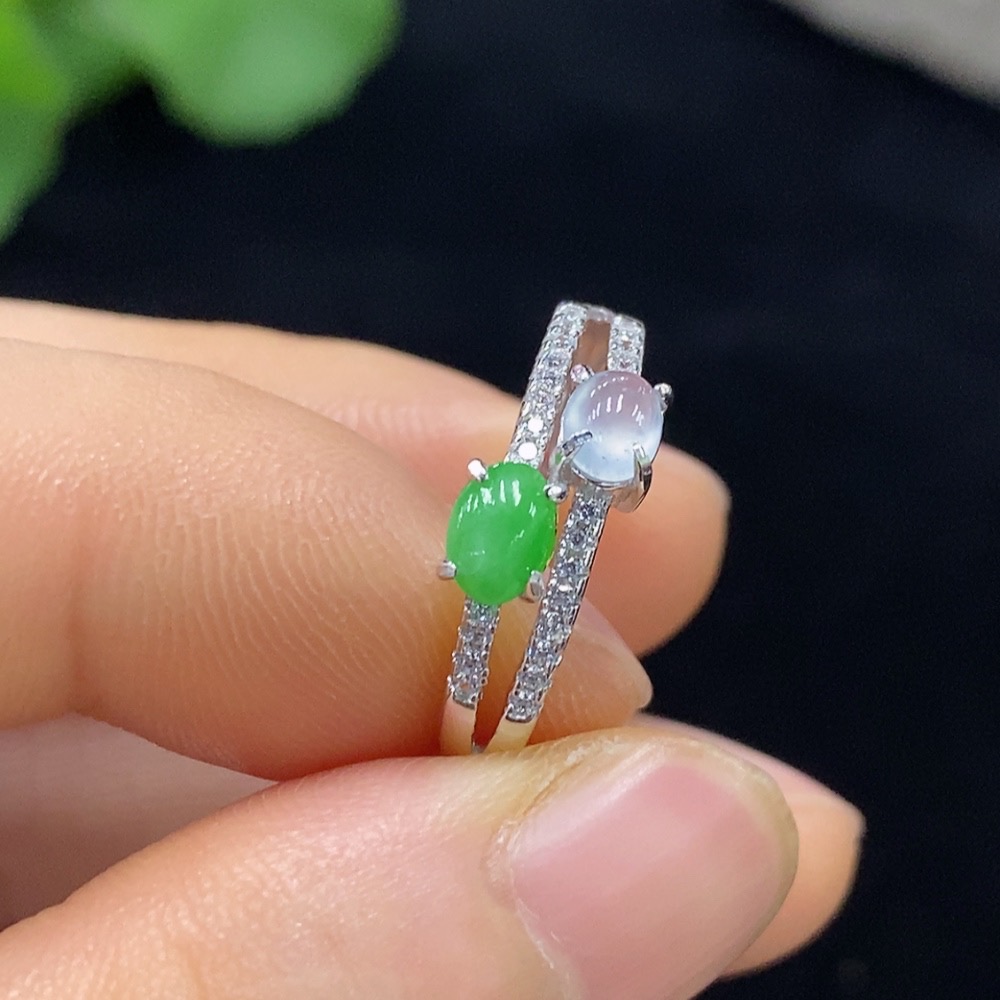 F30501900 JadeiteInlay Non-Gold Adjustable Total Weight Approx.1.84g