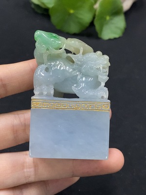 F30471183 Jadeite Pi Xiu Seal, Total Weight Approx. 104.57g