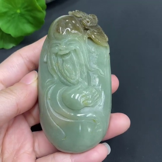 H16768034 Hetian Jade Hand-Held Ornament - The God of Longevity