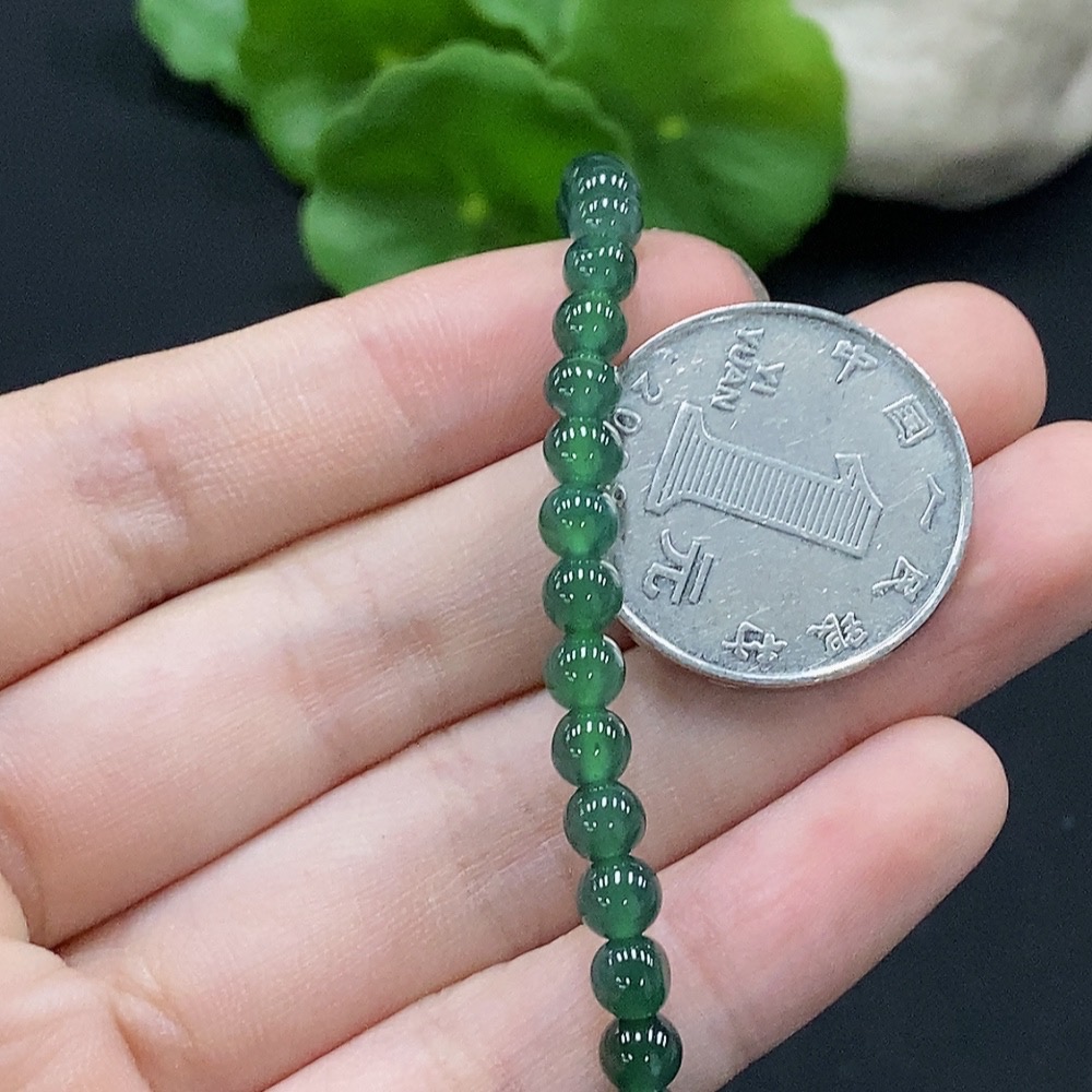 F34996581 Jadeite Bead Necklace Approx. 5.1mm Total Weight Approx. 25.57g