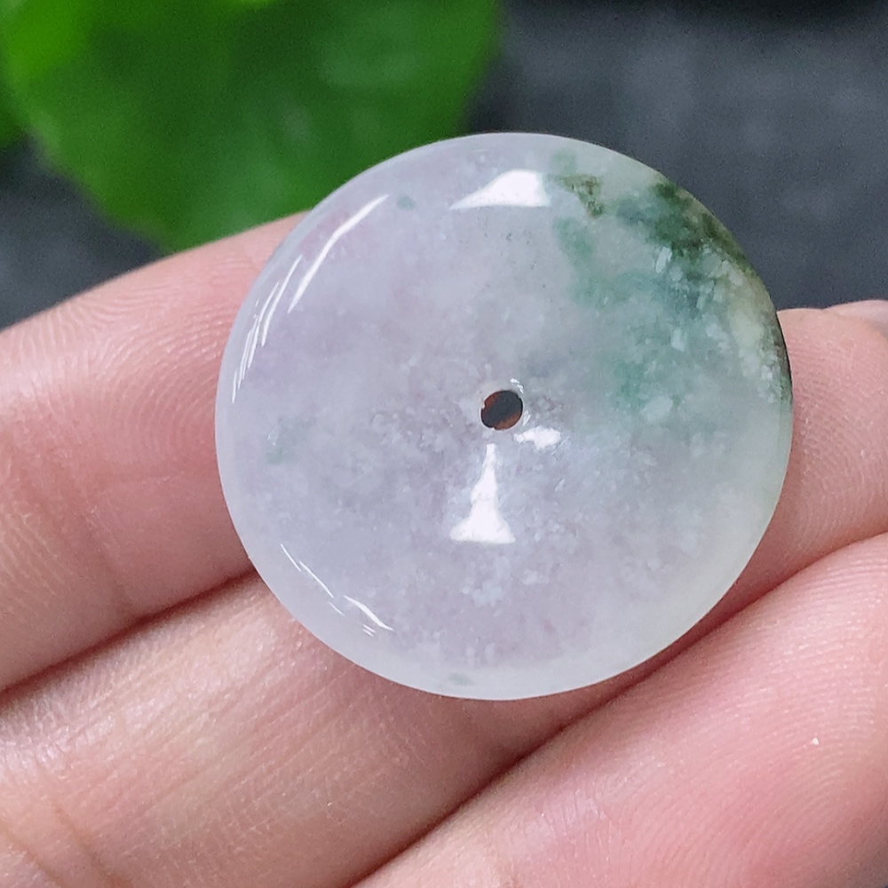 F34999023 Jadeite Pendant Peace Buckle Total Weight Approx. 4.2g