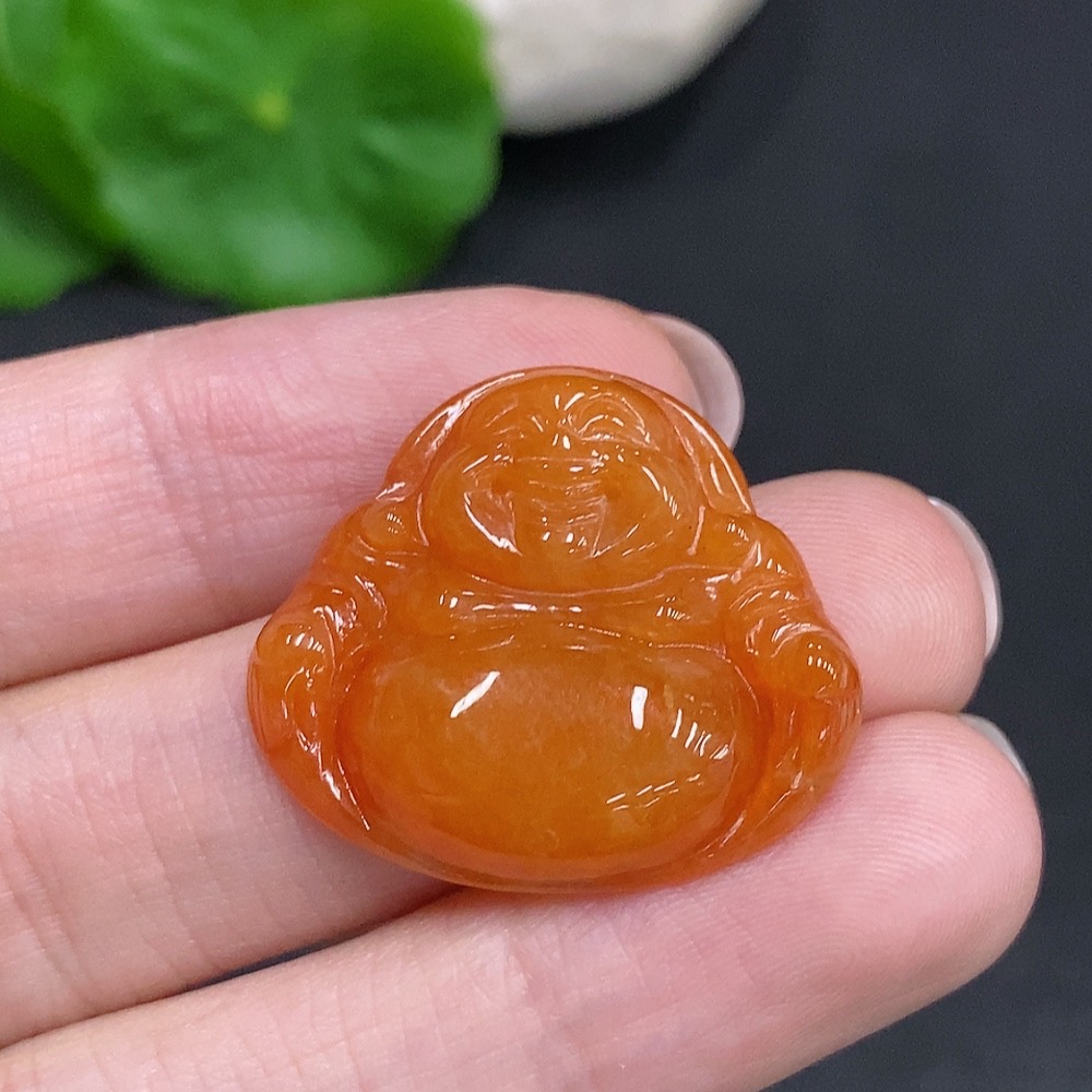 F34002094 Jadeite Buddha Pendant, Total Weight Approx. 5.3g, Yellow Color Origin Undetermined