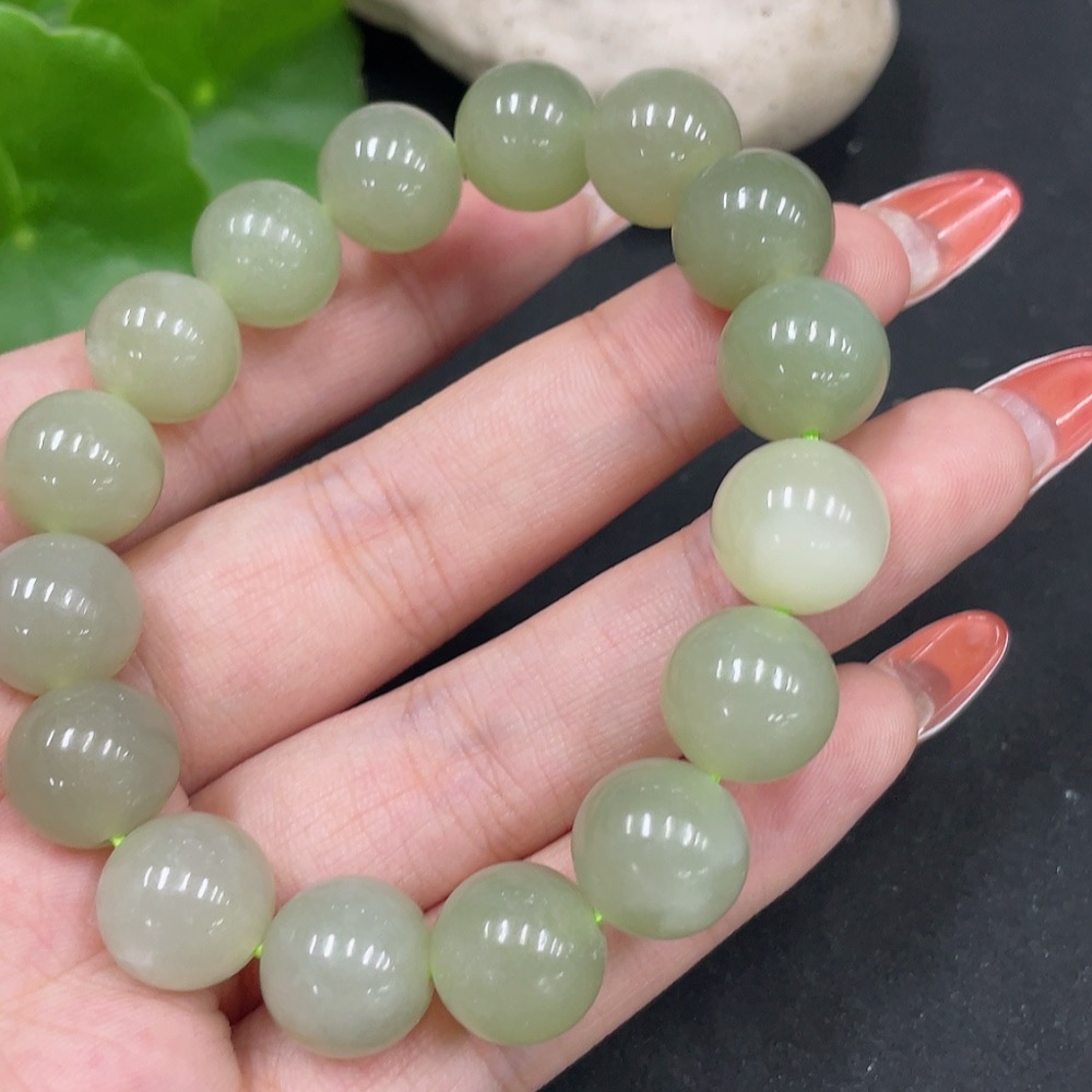 H34063338 Hetian Jade Bracelet approx. 11.7mm Total Weight approx. 43.1g