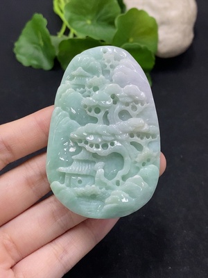 F34056628 Jadeite Pendant Landscape Total Weight Approx.50.42g