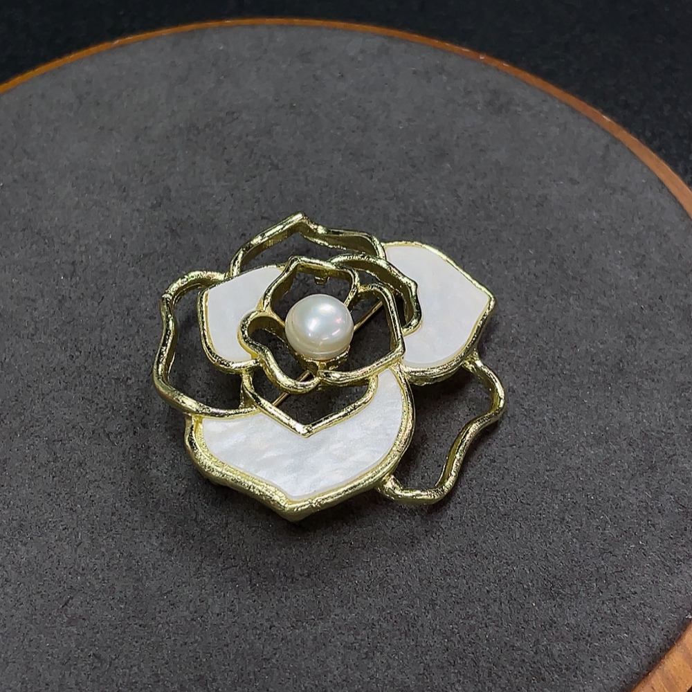 C32719791 Pearl Brooch Non-Gold Total Weight Approx.10.41g Stone 7.2mm