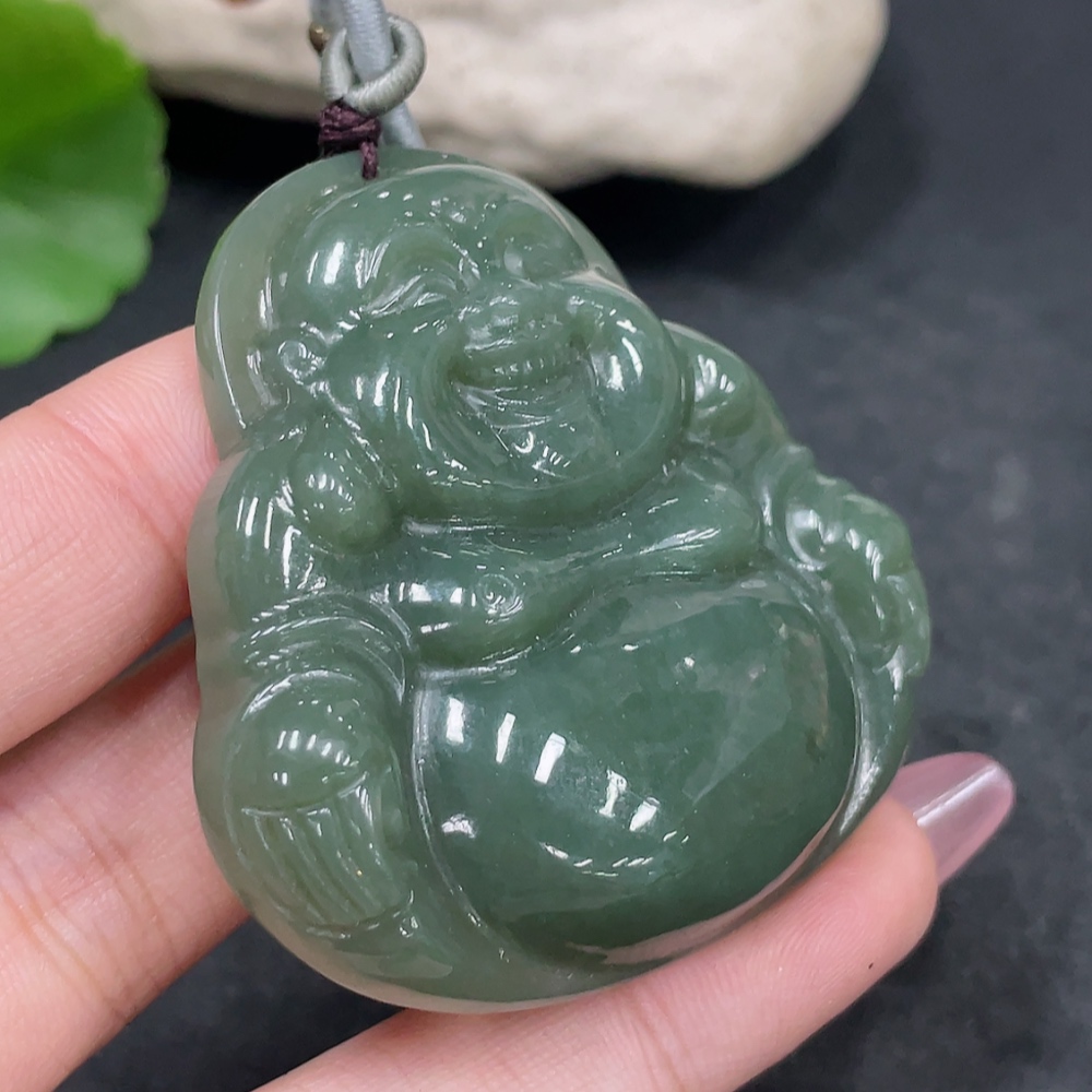 H33884946 Hetian Jade Pendant - Buddha Figurine, Total Weight (Including String): 50.8g