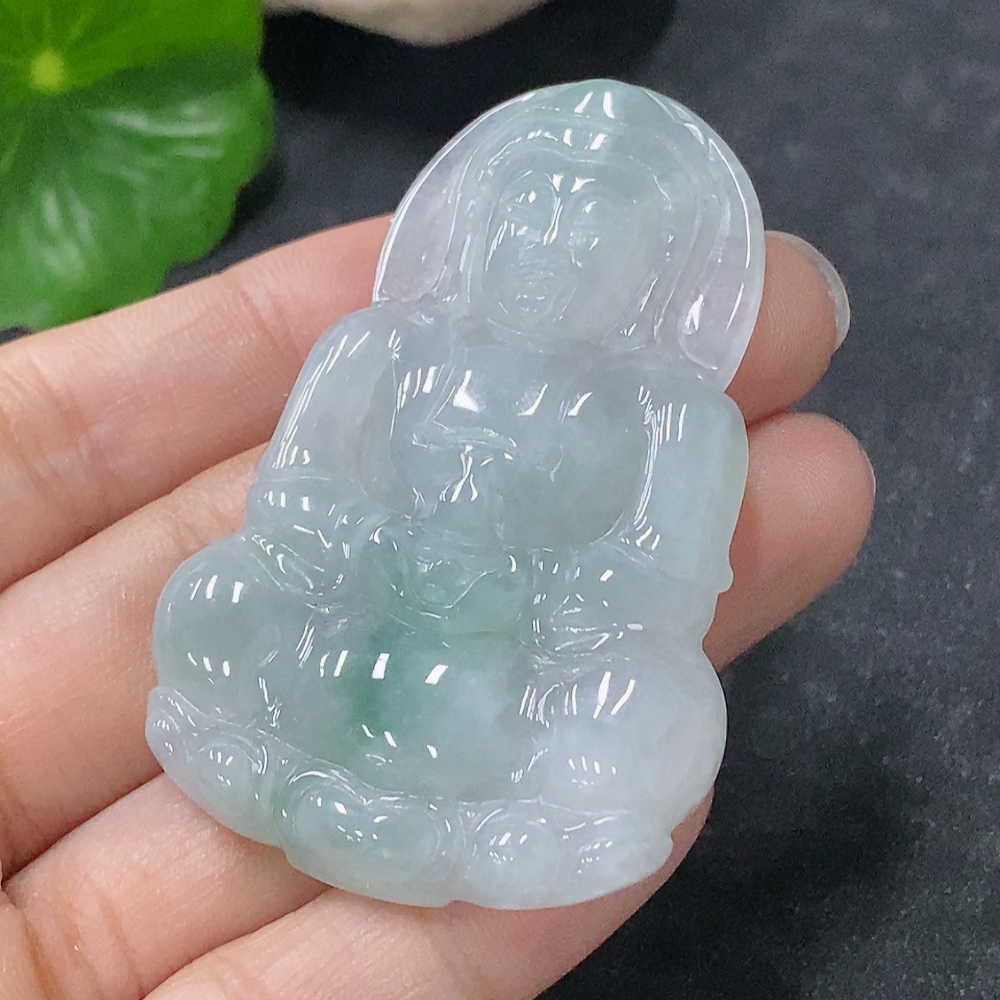 F34954703 Jadeite Pendant Guanyin Total Weight Approx. 20.72g