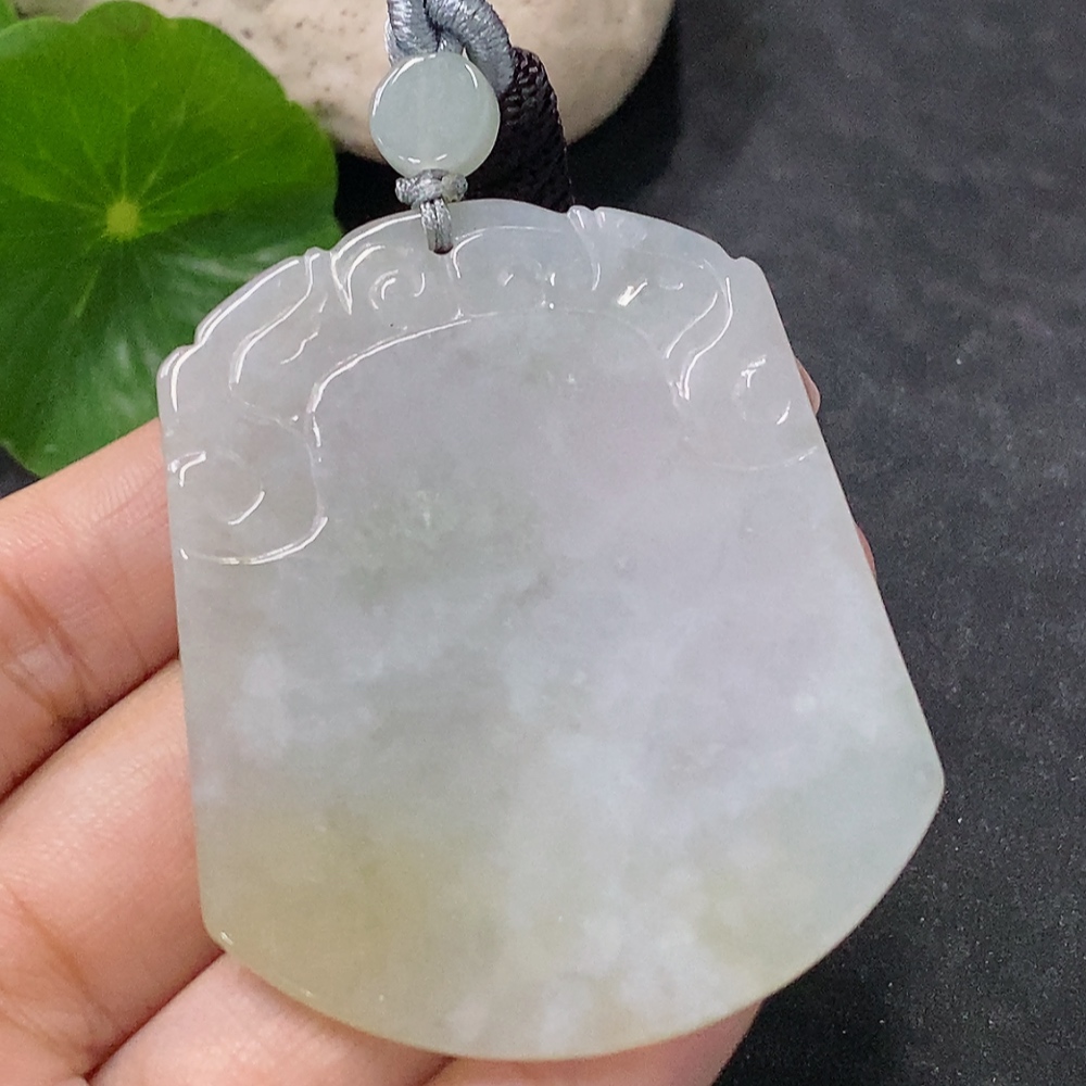 F34976323 Jadeite Pendant Antique Plaque Total Weight Approx. 21.27g Including Rope