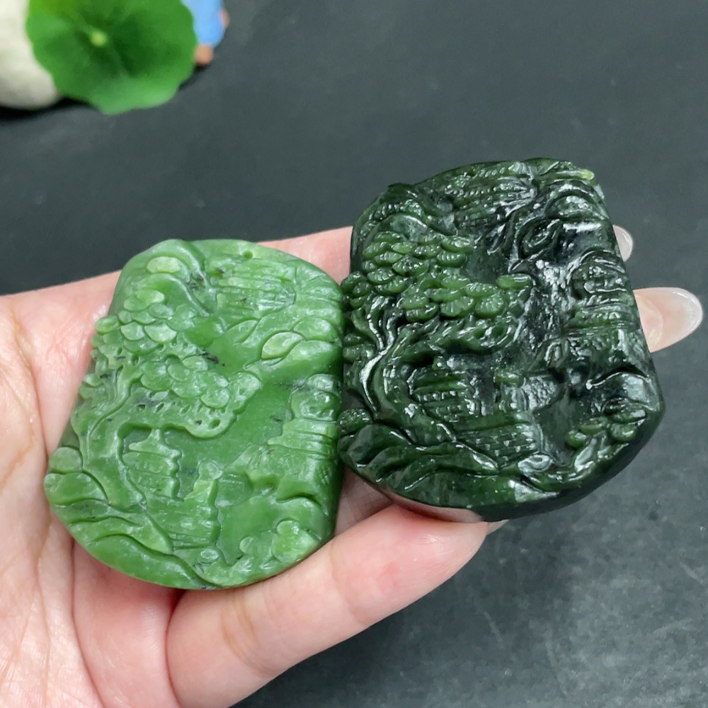 H30524679 Hetian Jade Pendant Landscape Total Weight Approx. 107.7g