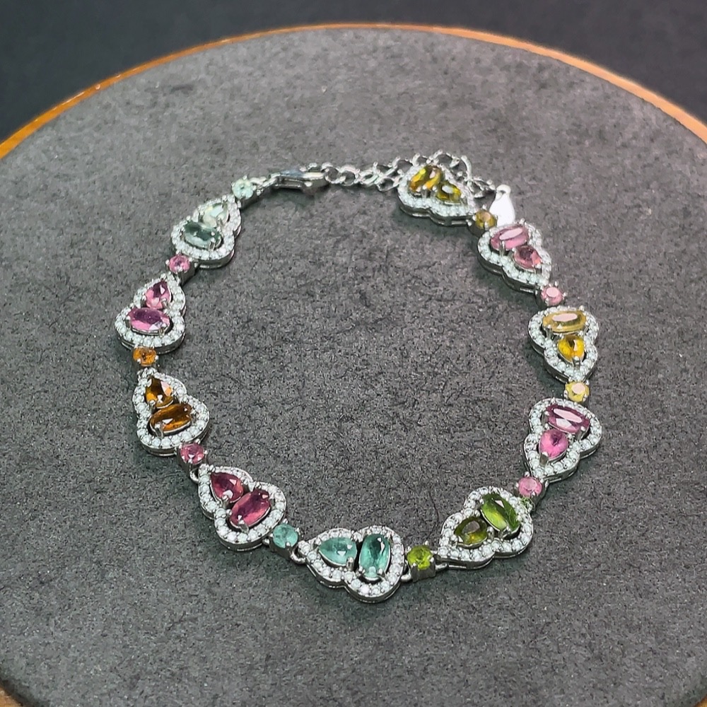 C34990734 Tourmaline Bracelet Non-Gold Total Weight Approx.8.41g Size Approx.4.5*2.3mm