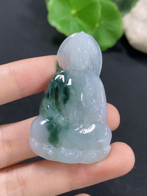 F46601134 翡翠观音挂件 货品总重约14.58g