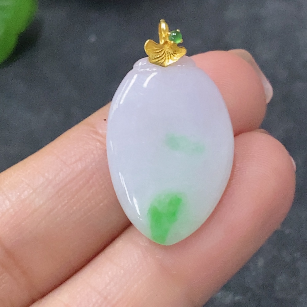 F34030216 Jadeite Pendant Fu Gua 18k No Stamp Surface Gold Content Au75% Total Weight Approx. 2.8g