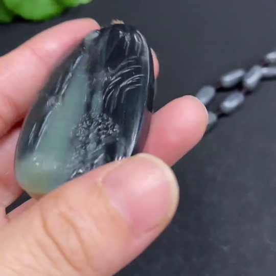 H33902415 Hetian Jade Pendant - Landscape