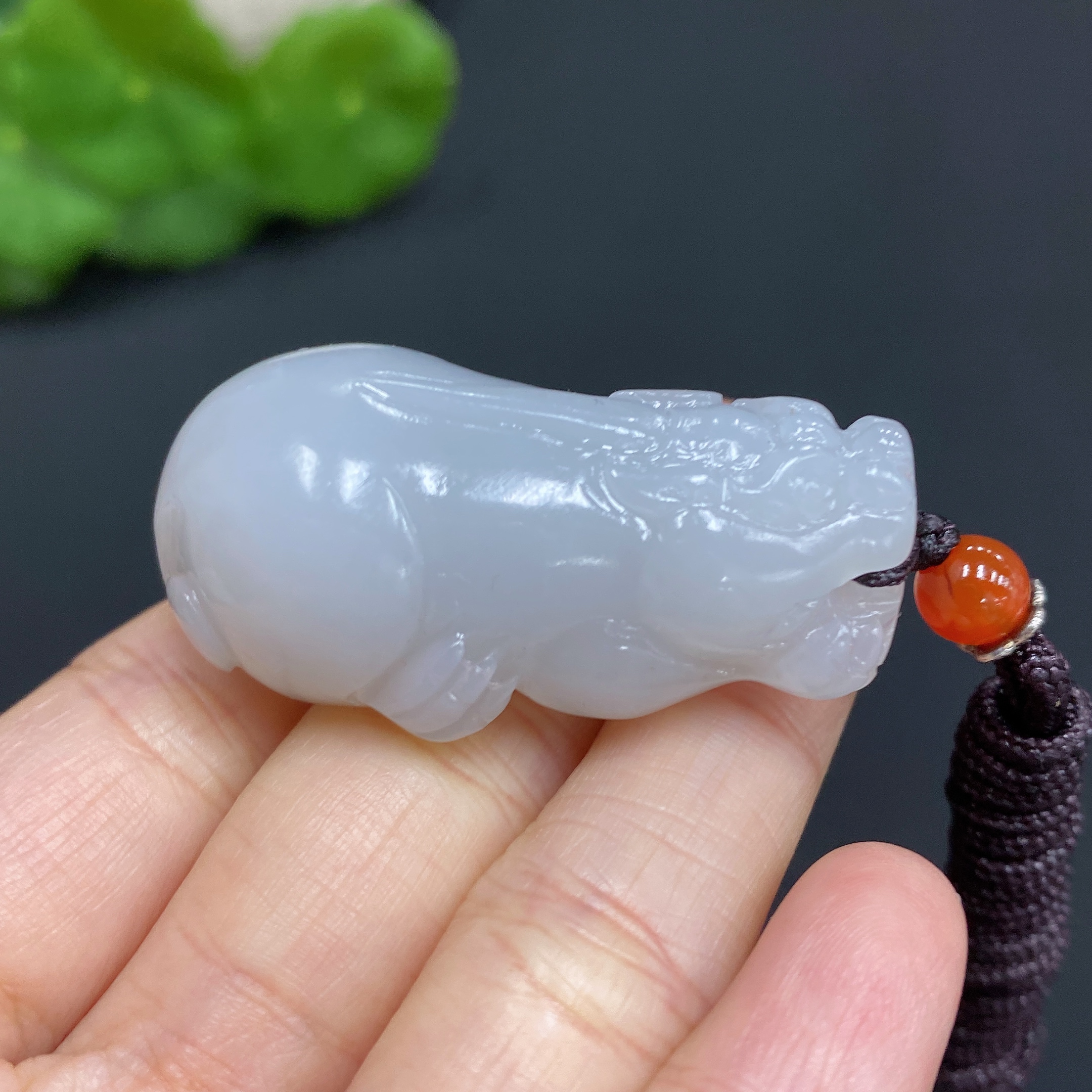 H29406229 Hetian Jade Pendant Pi Xiu Total Weight (with rope) 29.5g