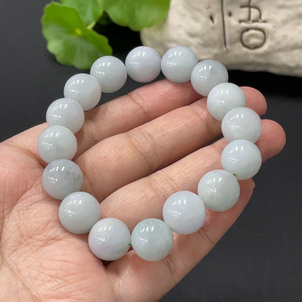 F34999753 Jadeite Bead Bracelet Approx. 12.3mm Total Weight Approx. 50.5g