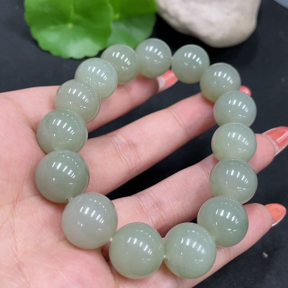 H35084451 Hetian Jade Bracelet, approx. 13.7mm, total weight approx. 63.4g