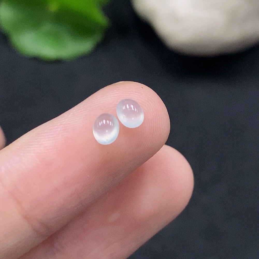 F34056287 Jadeite Cabochon Inlaid Pieces Sell as a Lot