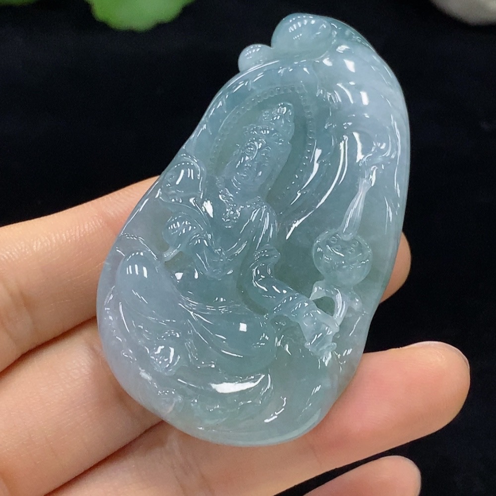 F29439708 Jadeite Guanyin Pendant Total Weight Approx. 54.04g