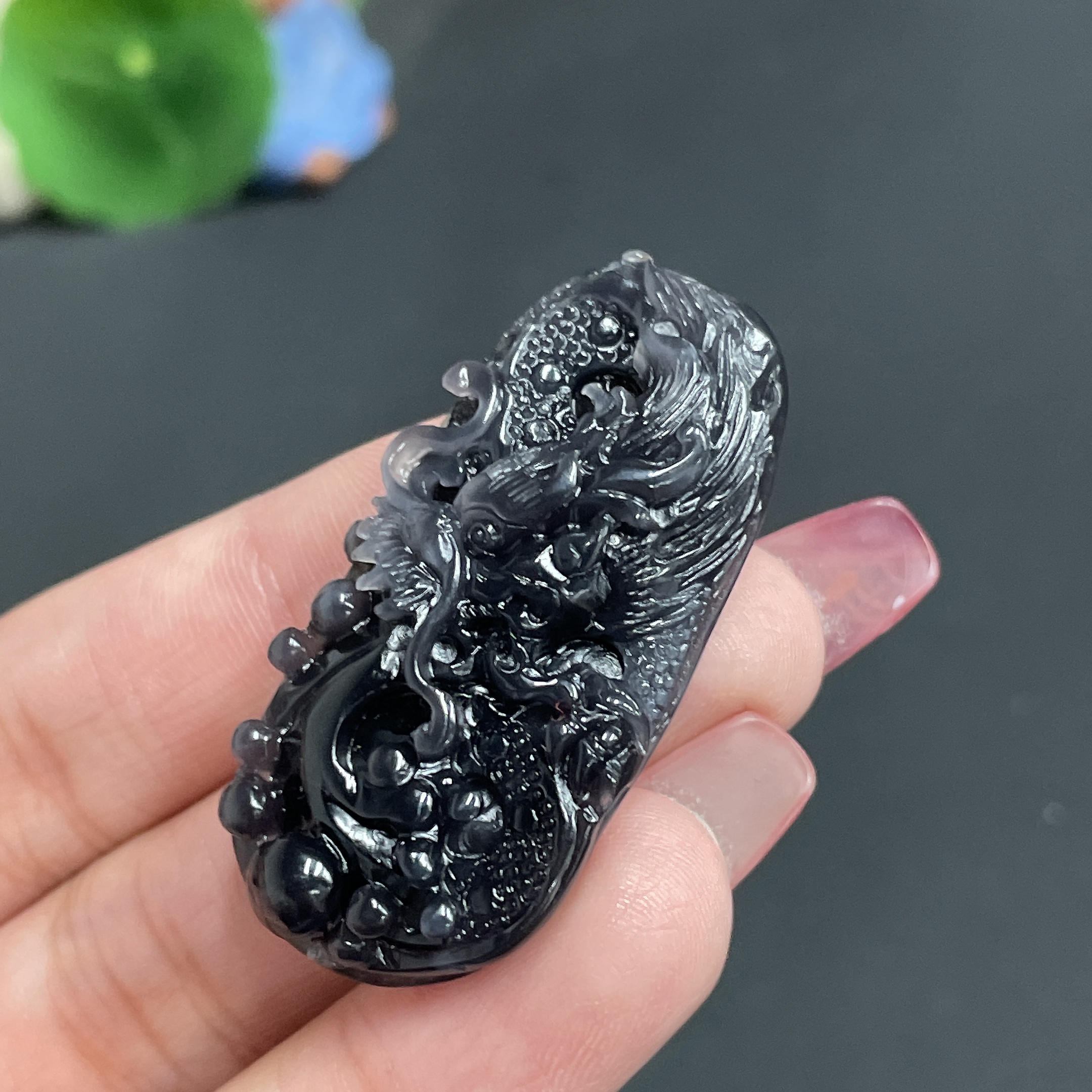 H24735068 Hetian Jade Pendant Dragon Total Weight Approx. 13.8g