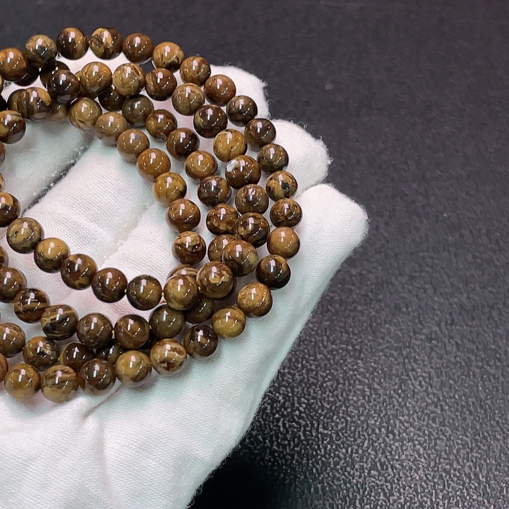 C34990416 Amber Bead Strand, Total Weight Approx. 15.88g, Size About 6.1mm