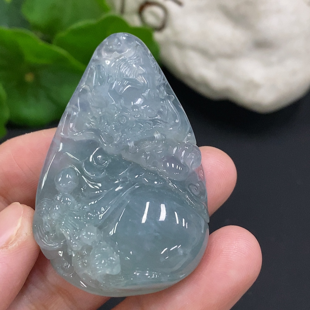 F34070774 Jadeite Pendant Dragon Plaque Total Weight Approx.31.77g