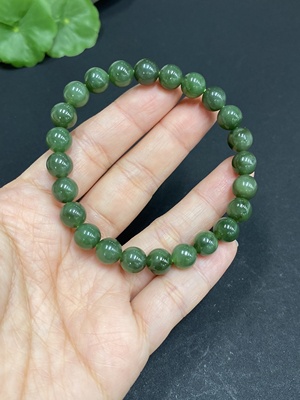 H34969928 Hetian Jade Jasper Bracelet Approx. 7.6mm Total Weight Approx. 18.4g
