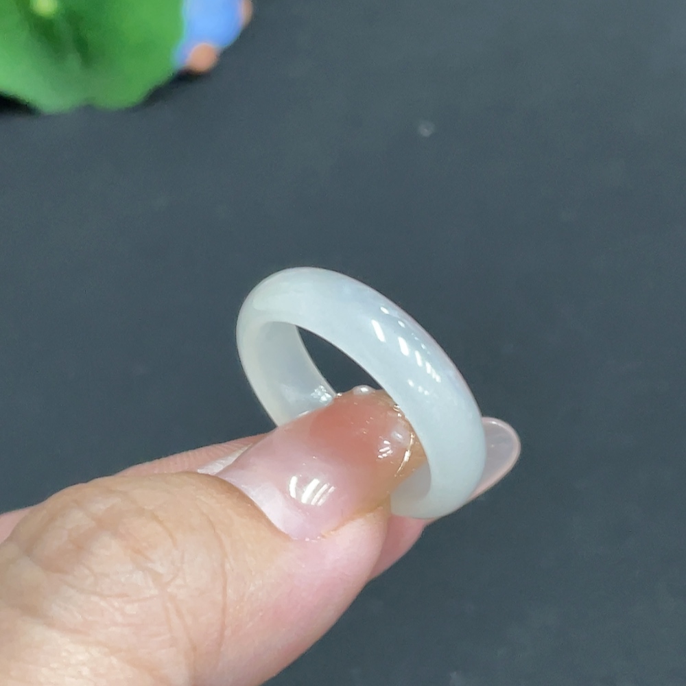 H32736649 Hetian Jade Ring Size 20.5 Total Weight Approx. 2.7g