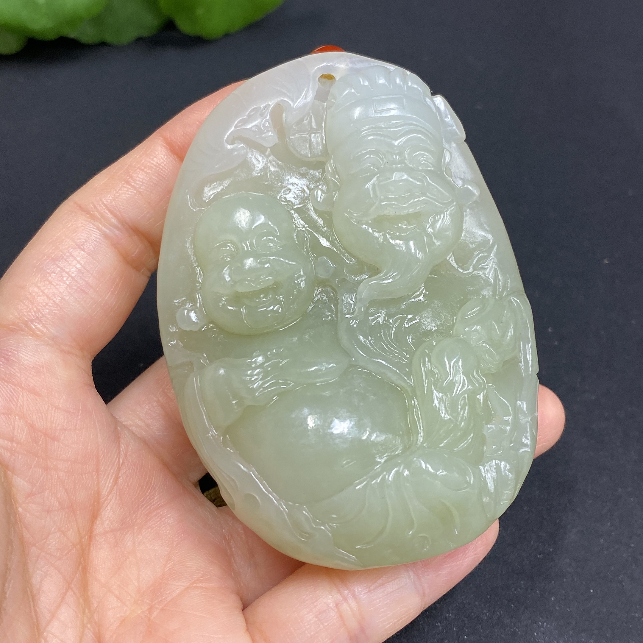 H30464875 Hetian Jade Handheld Ornament - Wealth