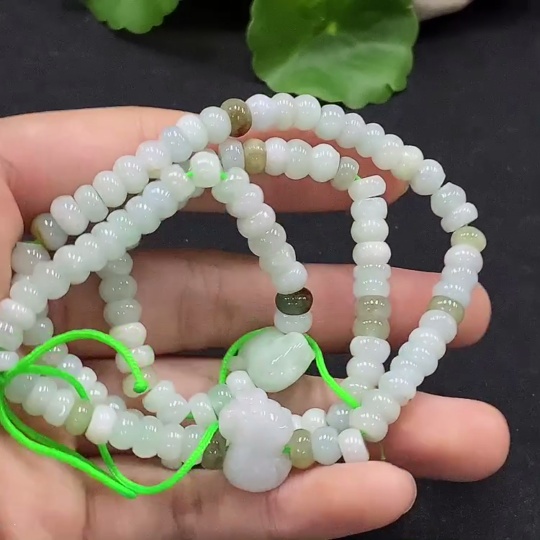 F30548643 Jadeite Bead Necklace Approx. 6mm Total Weight Approx. 36.2g Color Origin Undetermined