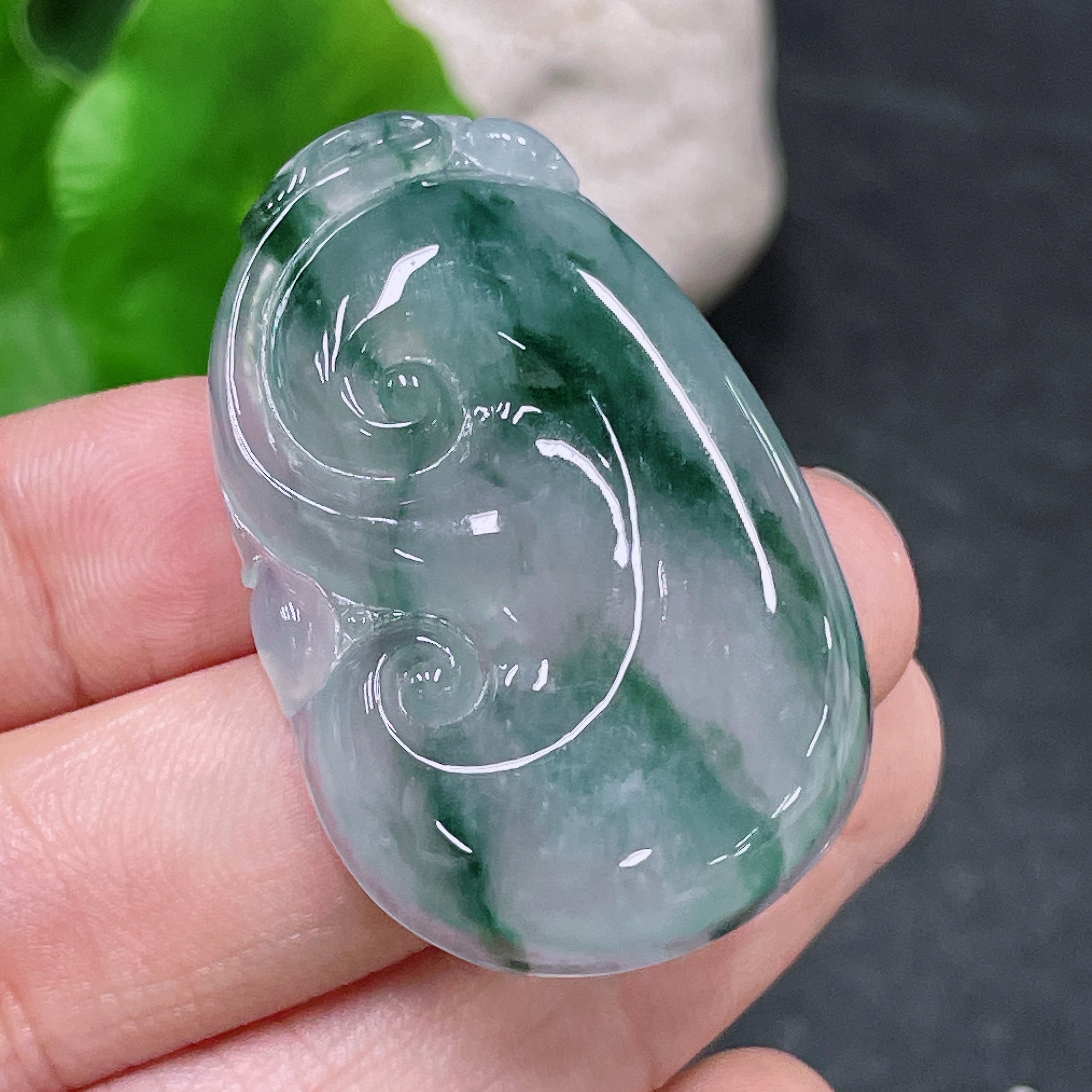 F32810707 JadeitePendant Ruyi Total Weight Approx. 11.95g