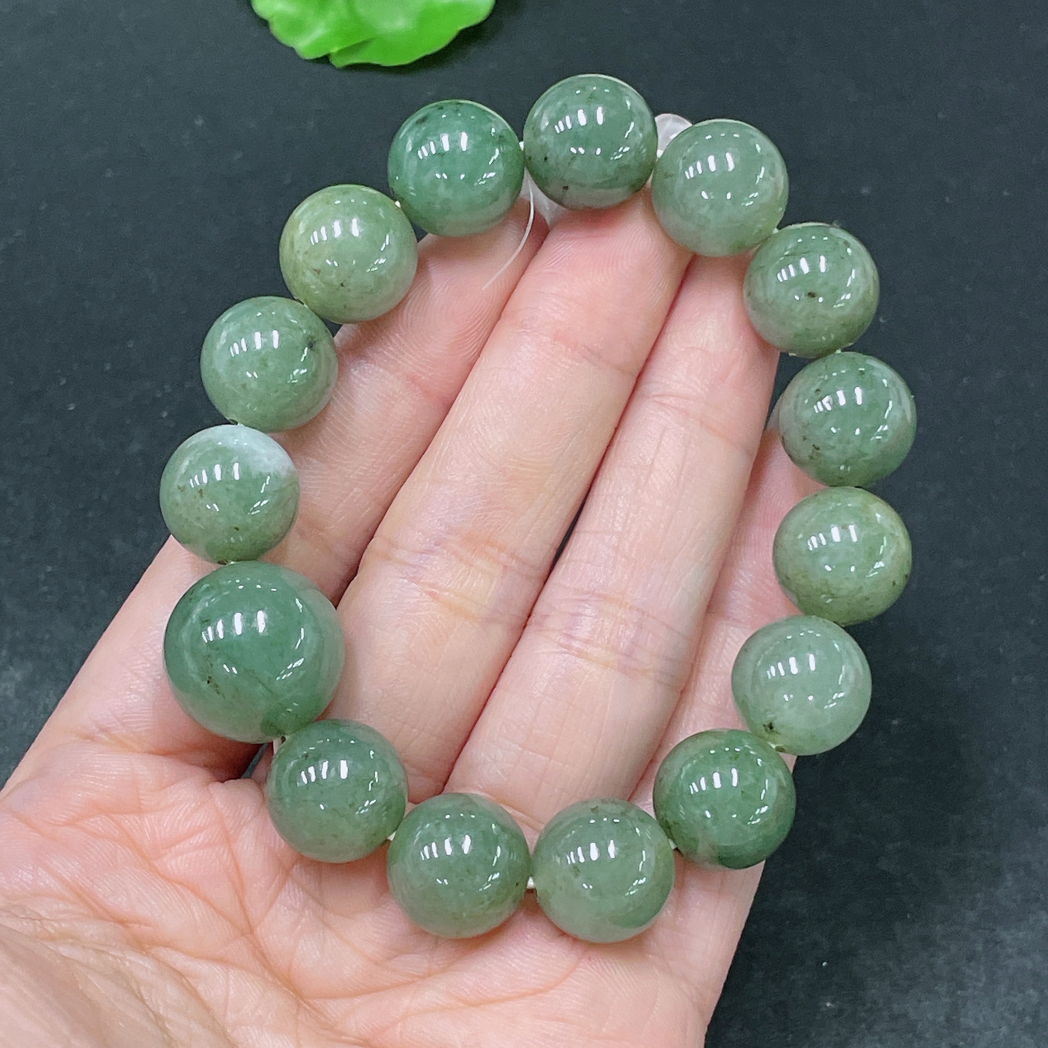 F35138779 Jadeite Bracelet Total Weight Approx. 67.8g Size About 13.6mm