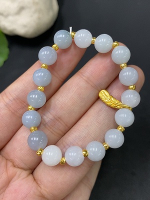 F28228806 JadeiteBead Bracelet 99% Gold Content Total Weight Approx. 12.97g Size About 8mm