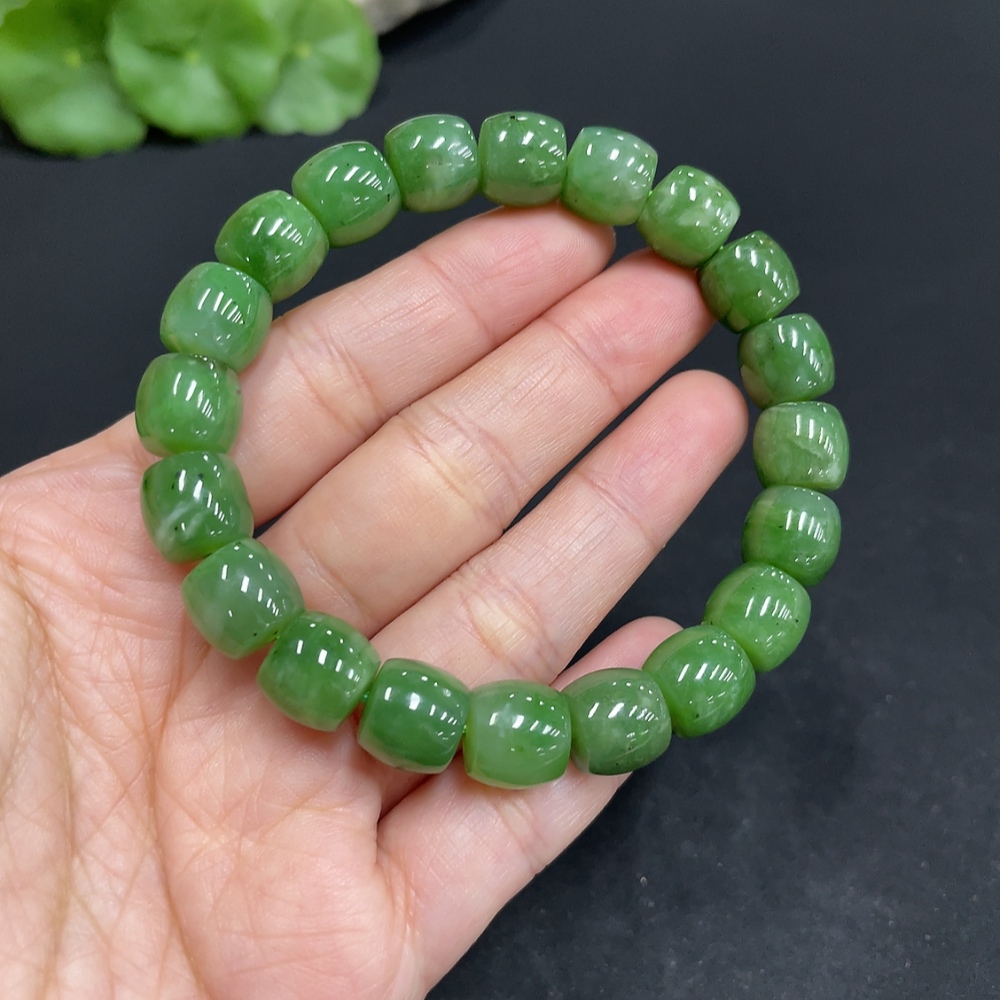 H34073612 Hetian Jade Bracelet Approx. 9.8mm Total Weight Approx. 36.4g