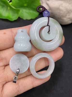 F31673409 Jadeite Pendant/Ring Lot Non-Gold