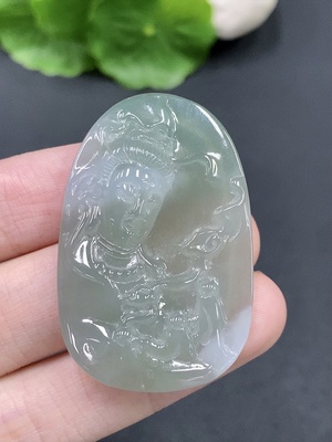 F20303537 Jadeite Guanyin Pendant Total Weight 15.060g
