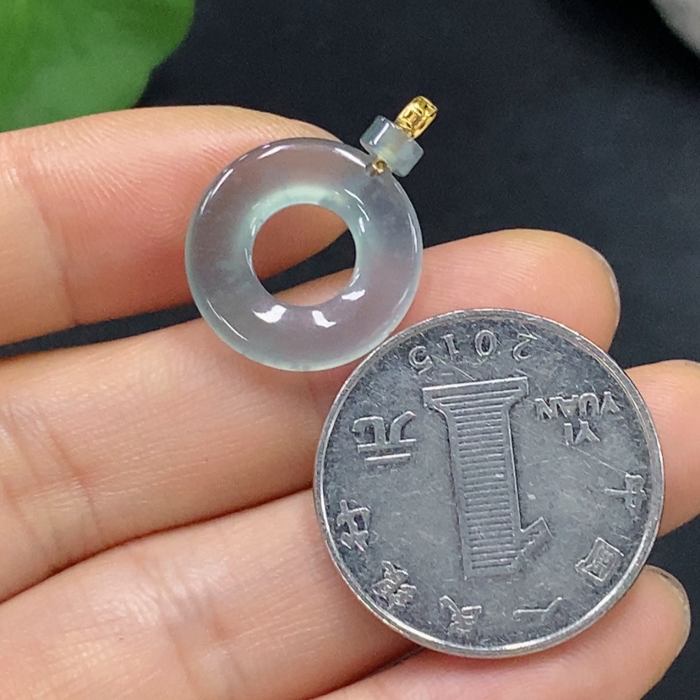 F28305917 Jadeite Donut Pendant 18k Total Weight Approx.1.72g